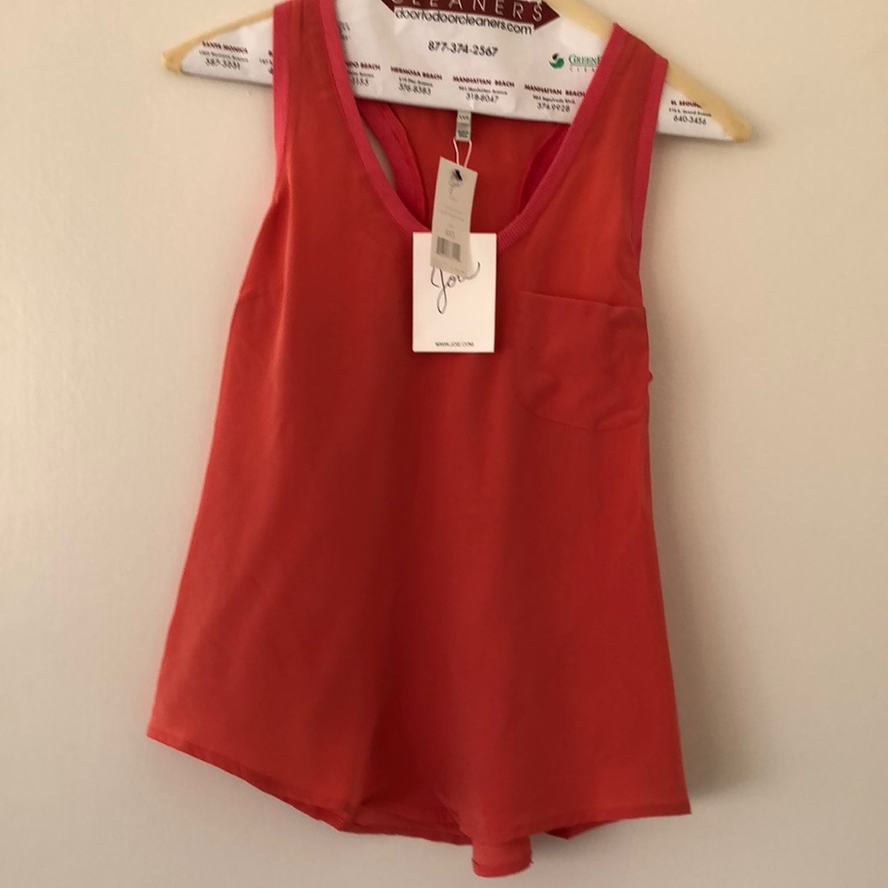 NWT Joie Alicia Silk Tank Size XXS in Coral.